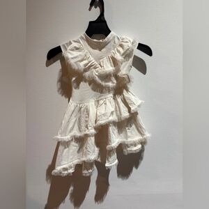 Cream Ruffled Tiered Baby Dress